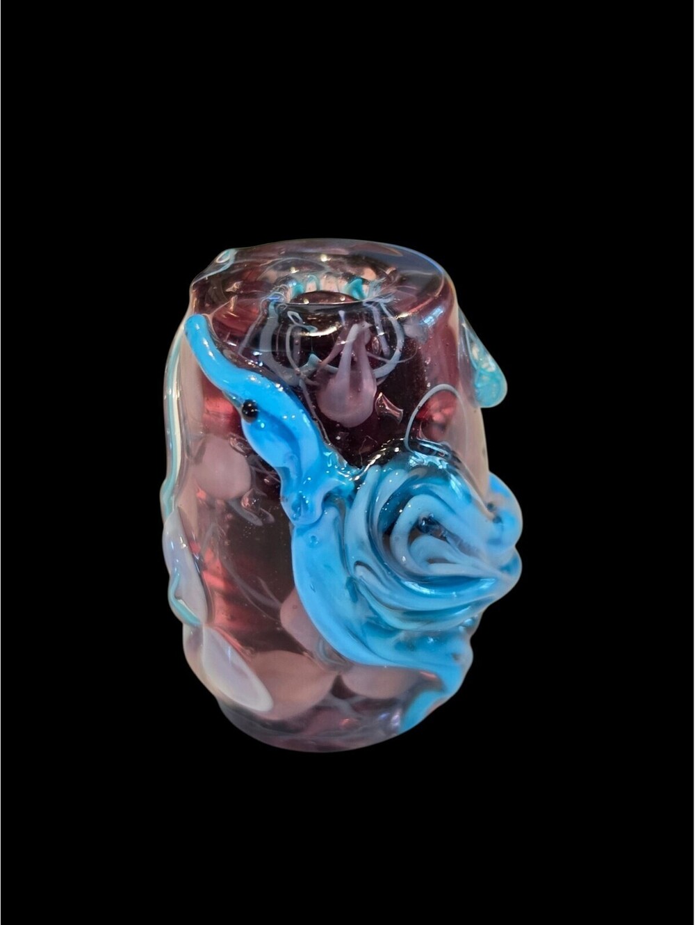 Artisan Lampwork Glass Seahorse Focal Bead 42mm Ocean Marine Barrel Tube Art